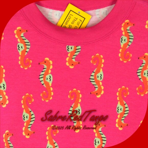 NWT Hanna Andersson Organic Short Johns Pajamas Summer Seahorse Print 140 10 - Picture 2 of 6